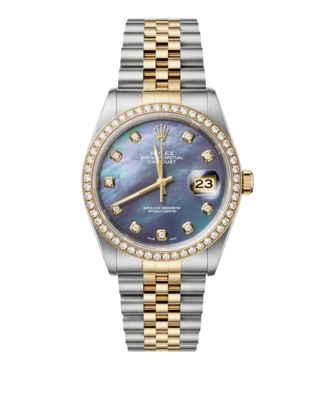 ROLEX Темно-синие часы из желтого золота, фото 1