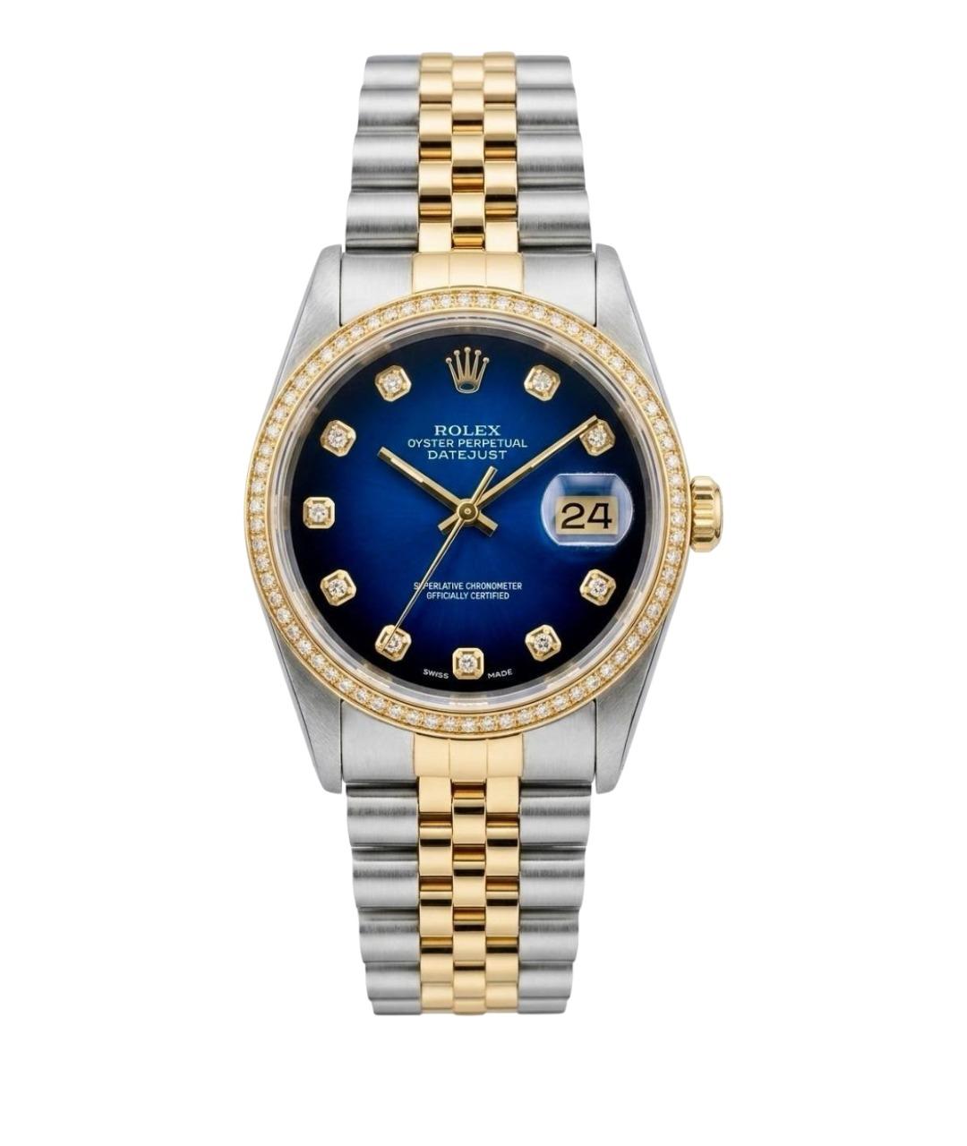 ROLEX Темно-синие часы из желтого золота, фото 1
