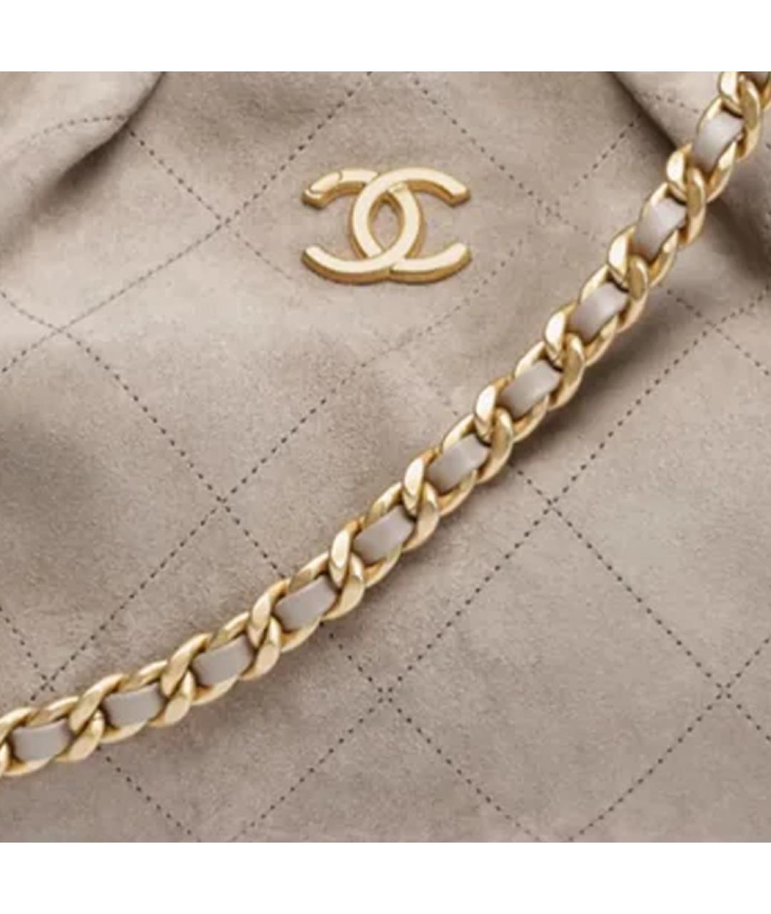 CHANEL Серая кожаная сумка через плечо, фото 3