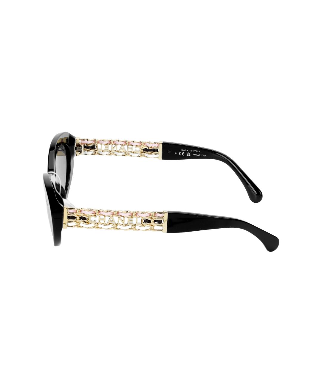 CHANEL Черные пластиковые солнцезащитные очки, фото 3
