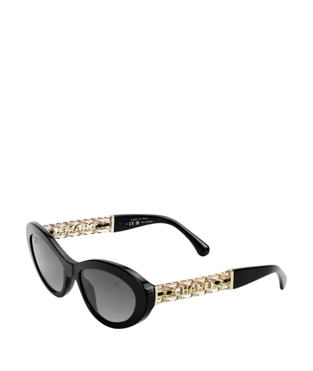 CHANEL Черные пластиковые солнцезащитные очки, фото 1