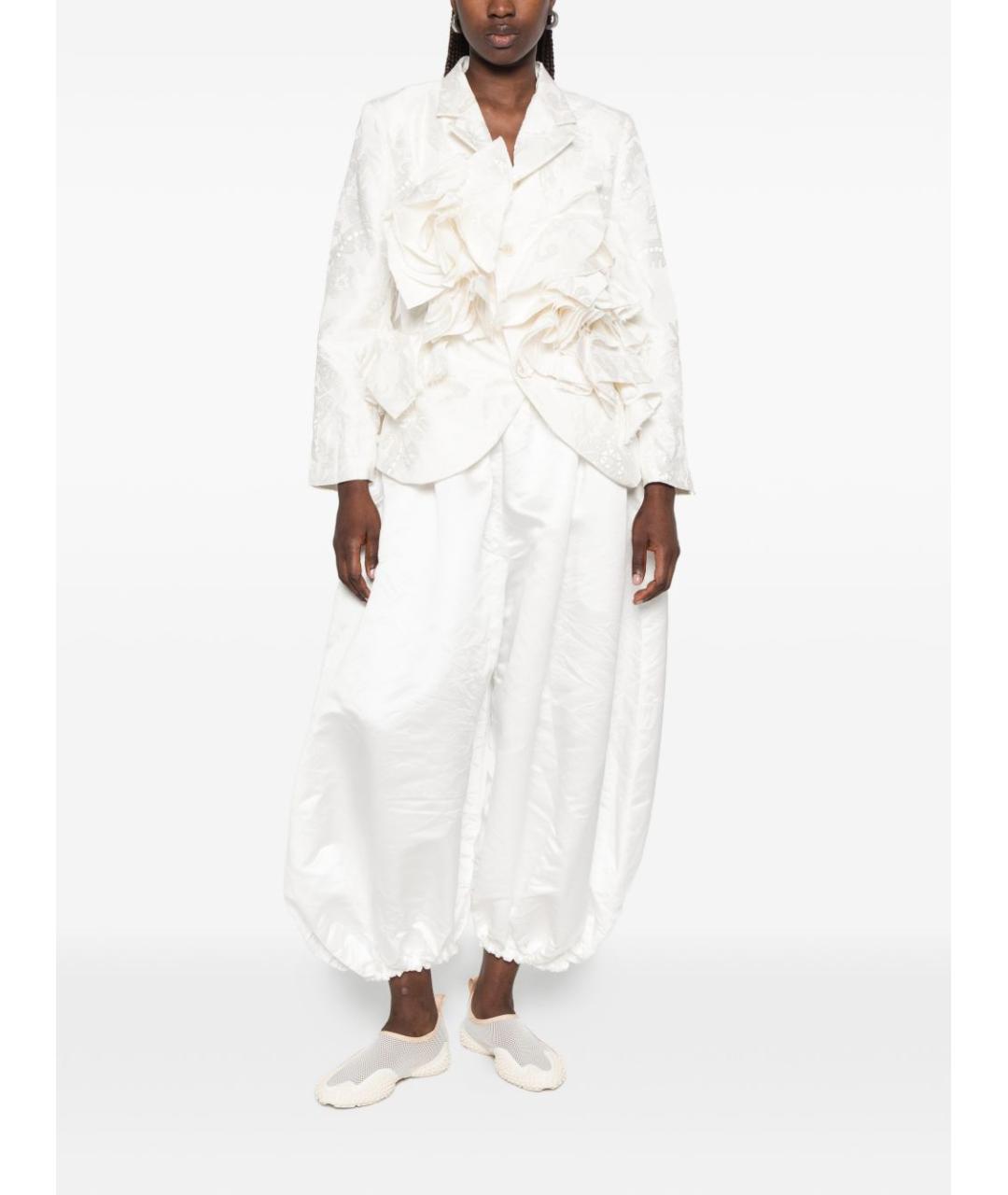 COMME DES GARÇONS Белые хлопковые брюки широкие, фото 2