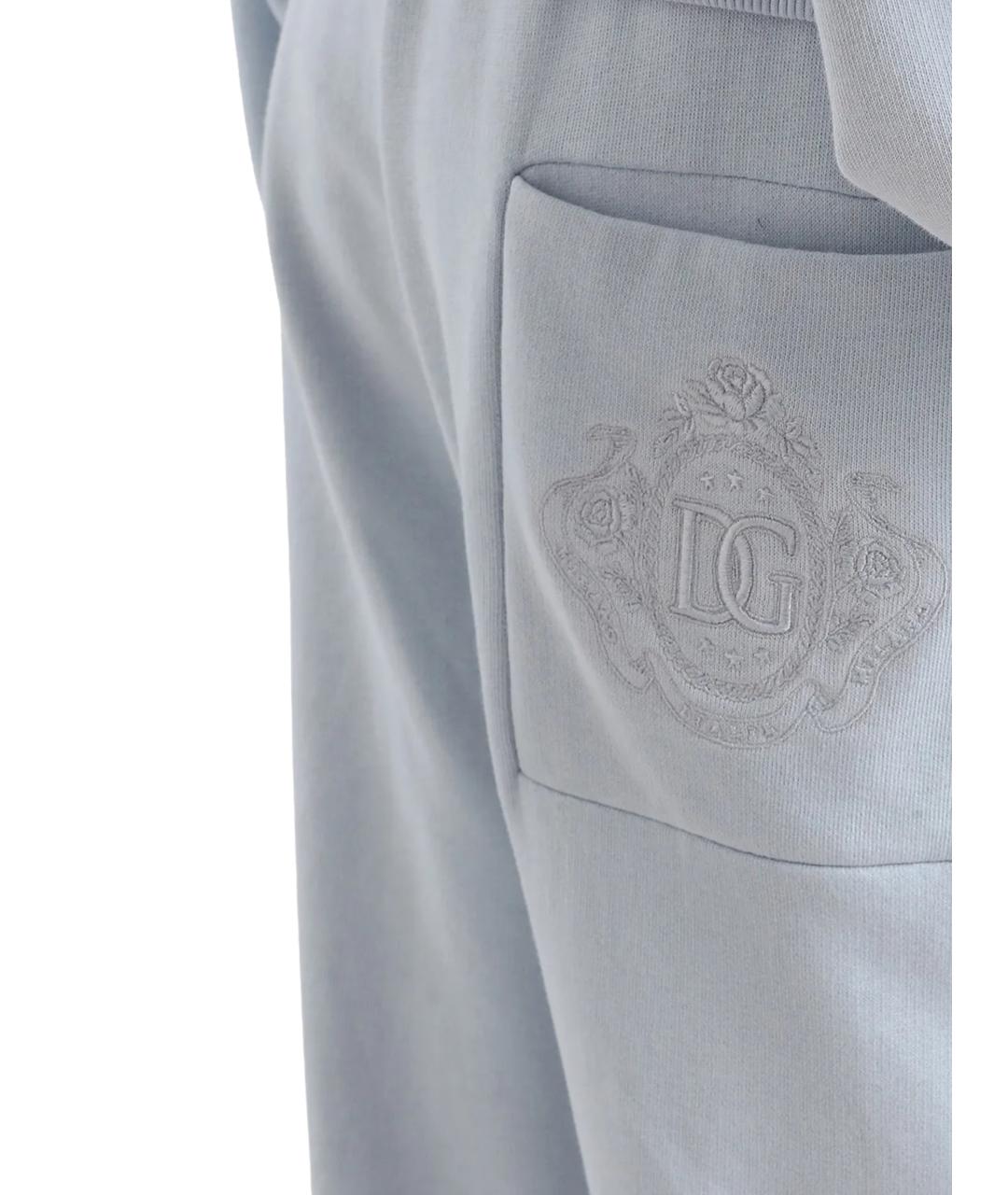 DOLCE&GABBANA Голубые хлопковые спортивные брюки и шорты, фото 4
