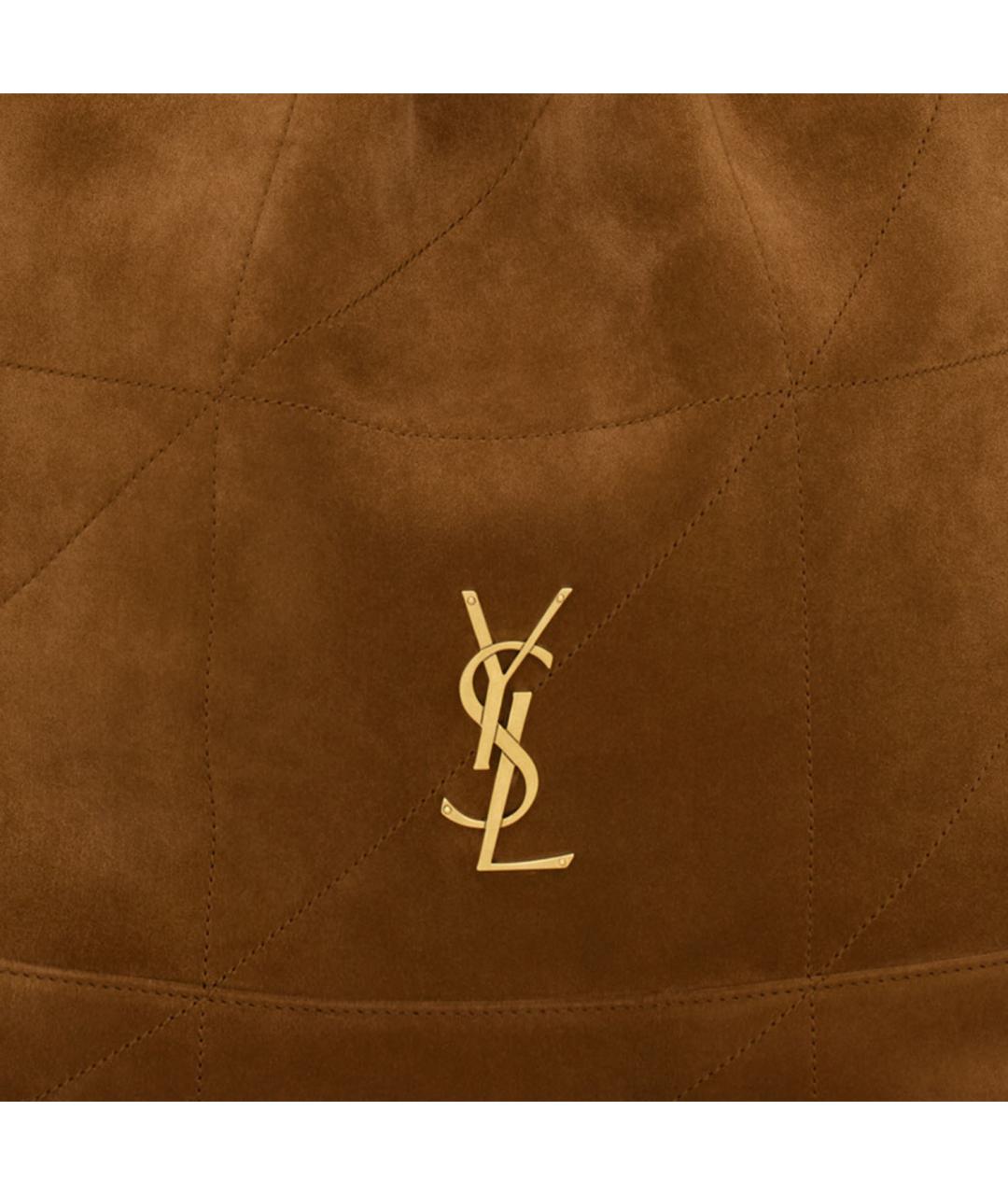 SAINT LAURENT Коричневая замшевая сумка через плечо, фото 5