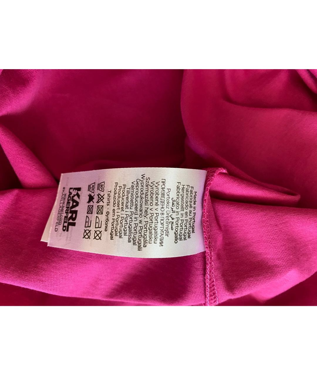 KARL LAGERFELD Розовая хлопковая футболка, фото 5
