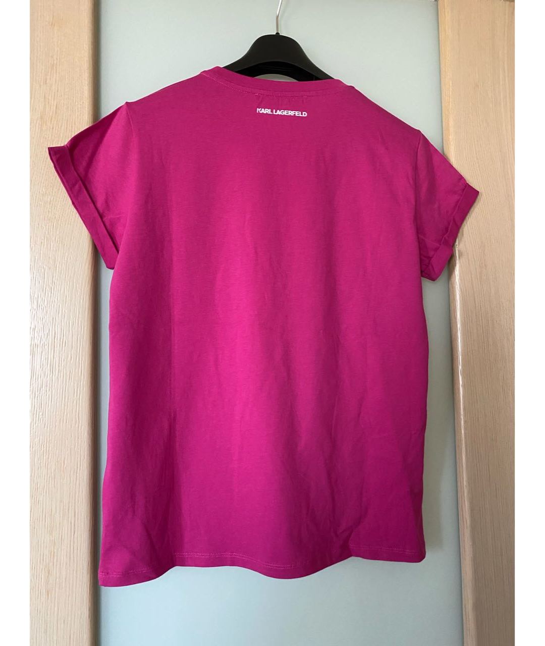 KARL LAGERFELD Розовая хлопковая футболка, фото 4