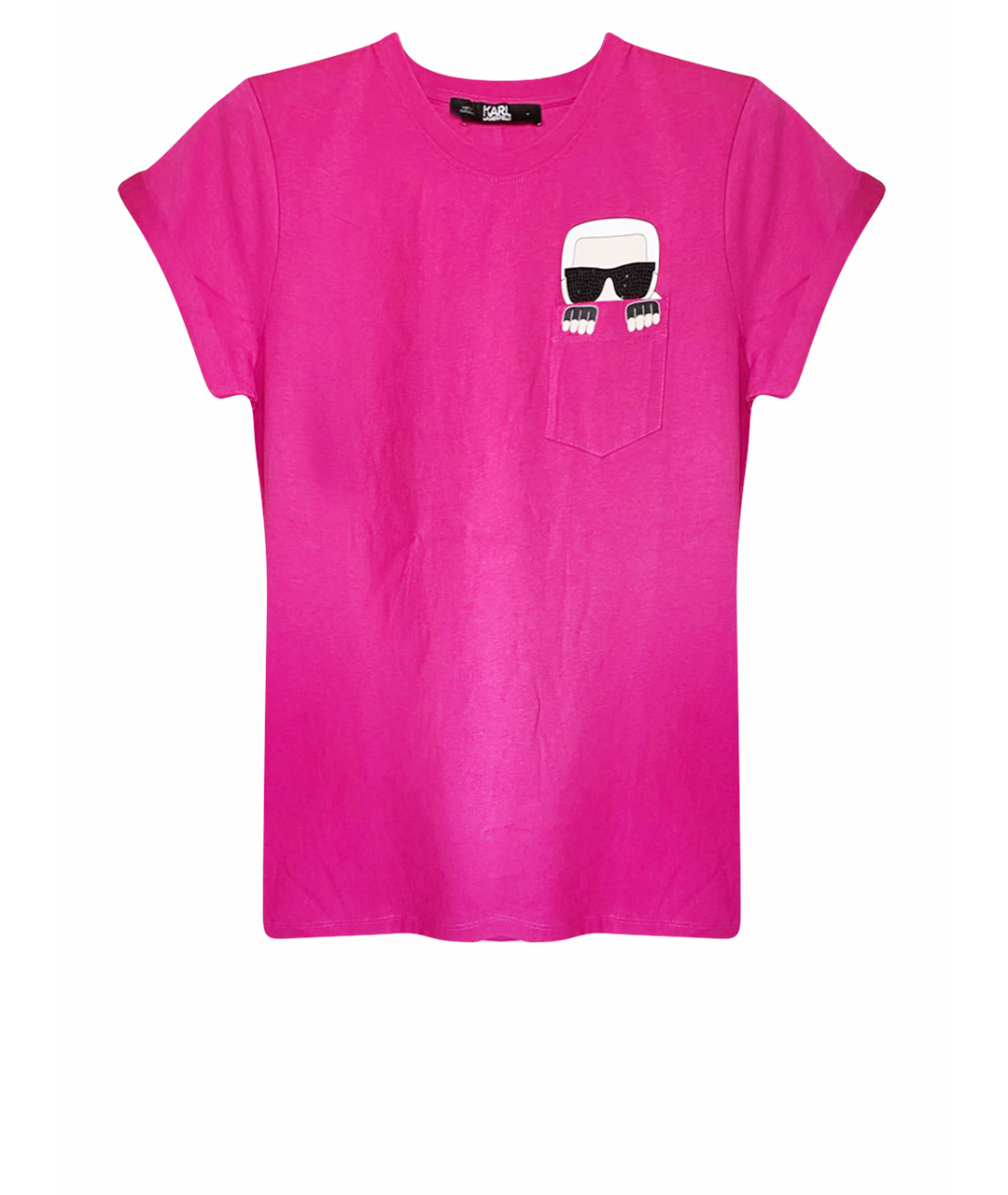 KARL LAGERFELD Розовая хлопковая футболка, фото 1