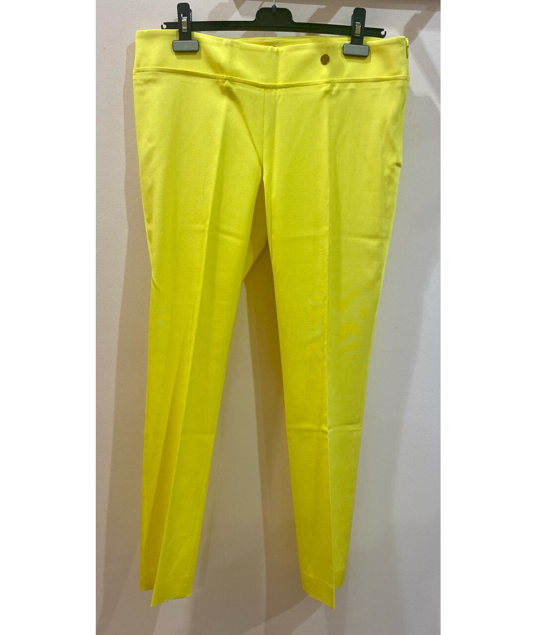 VERSACE COLLECTION Желтые полиамидовые прямые брюки, фото 5