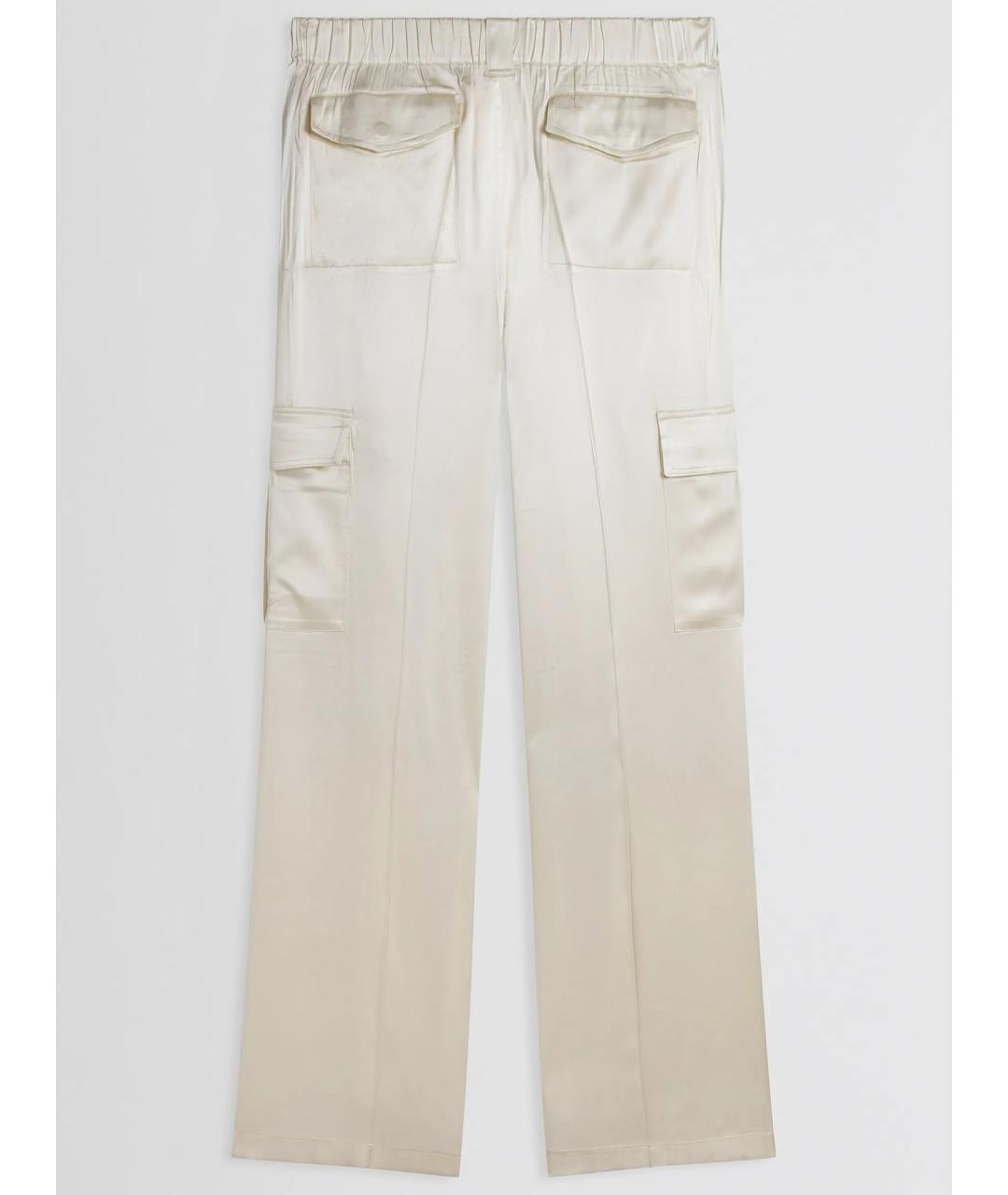 PHOEBE PHILO Бежевые шелковые прямые брюки, фото 2