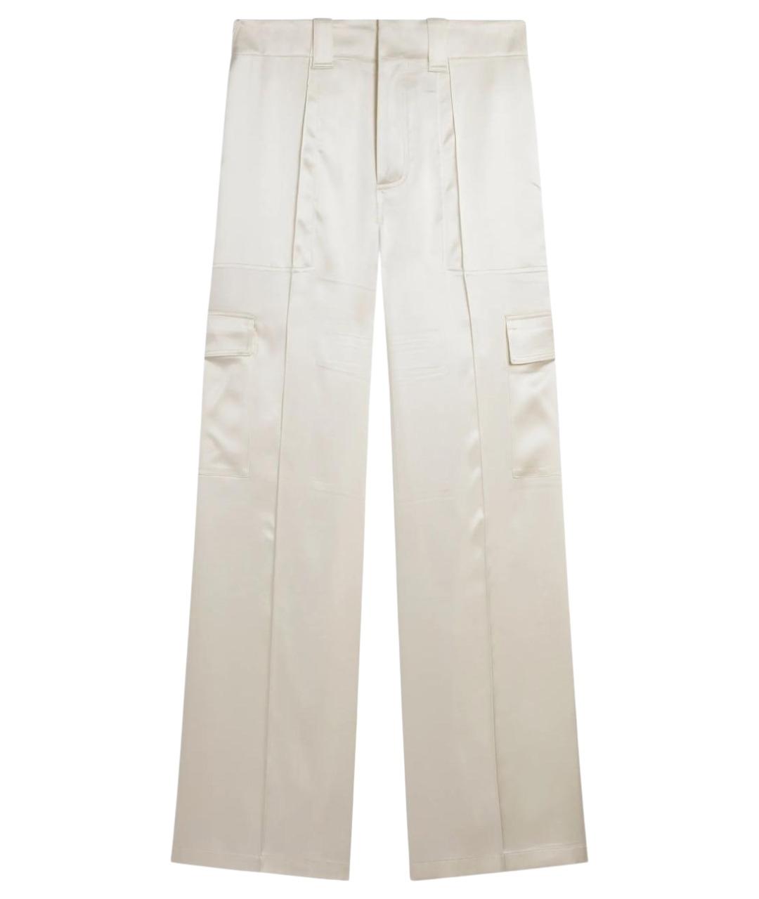 PHOEBE PHILO Бежевые шелковые прямые брюки, фото 1