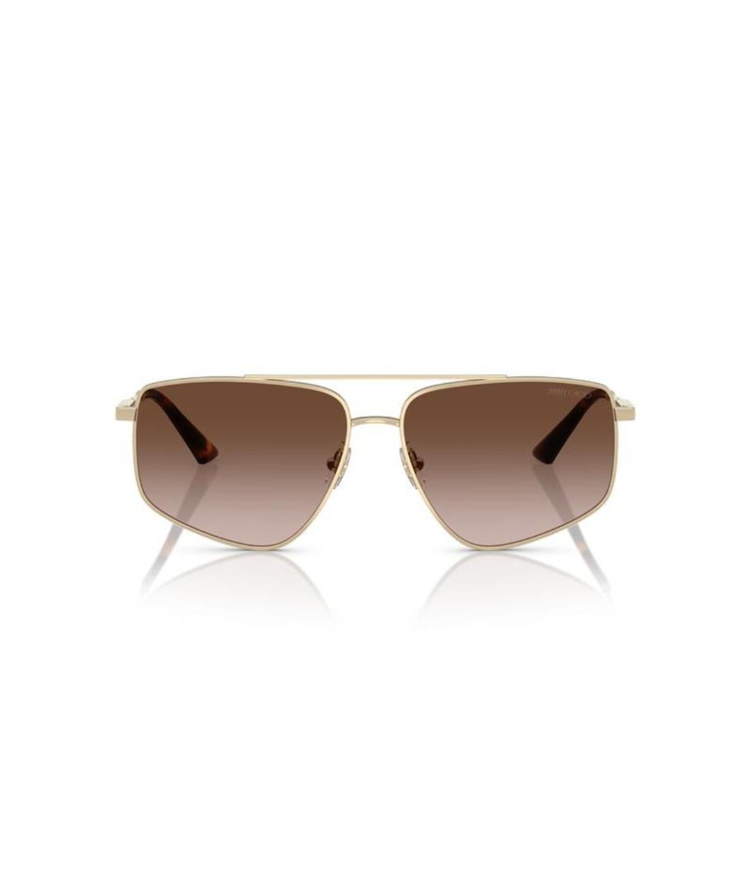 JIMMY CHOO Золотые металлические солнцезащитные очки, фото 2