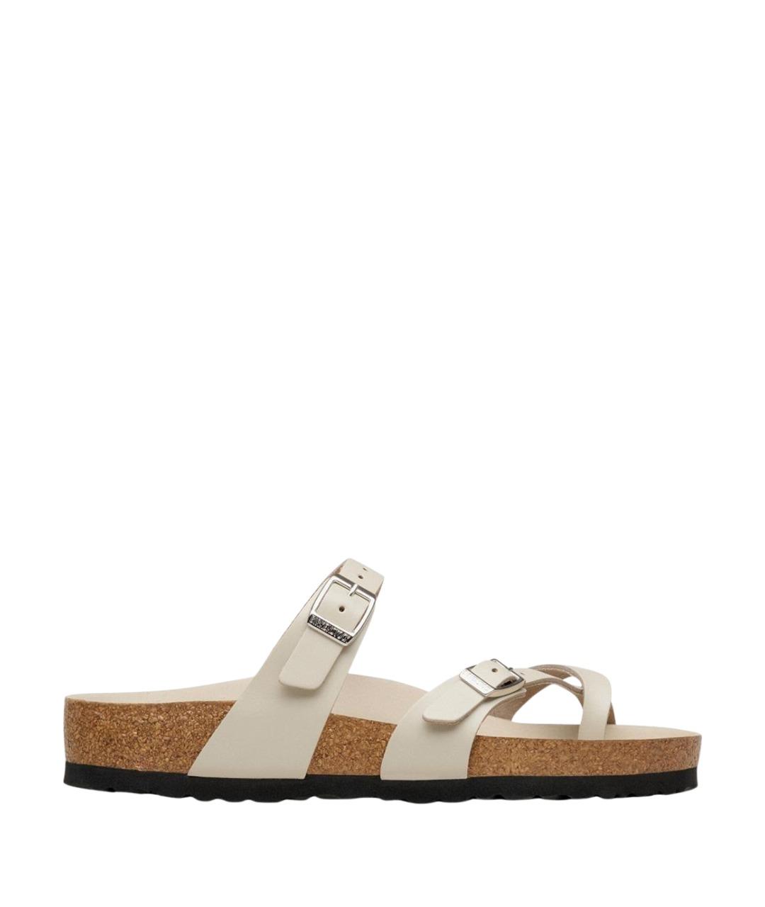 BIRKENSTOCK Белые кожаные сандалии, фото 1