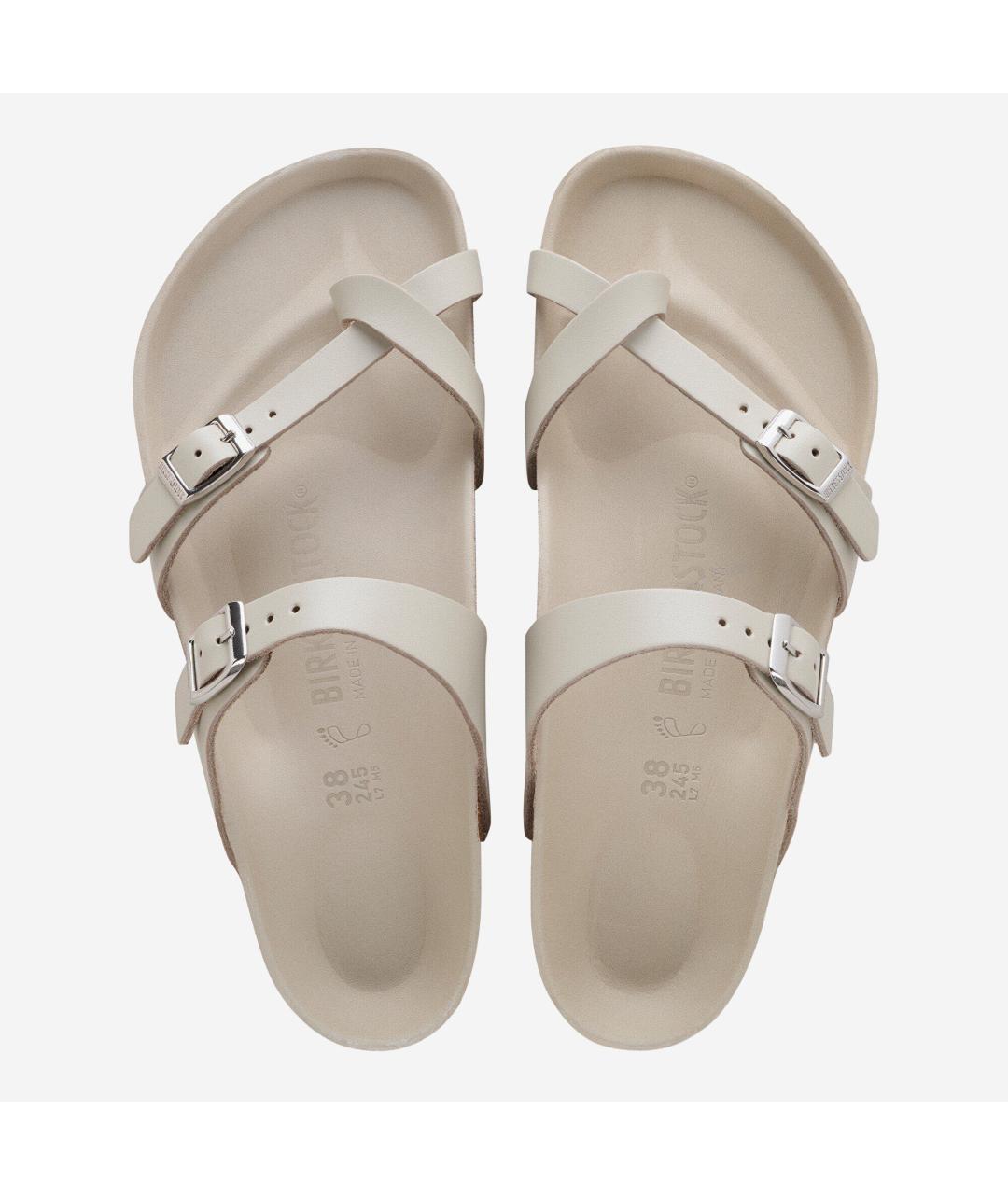 BIRKENSTOCK Белые кожаные сандалии, фото 3