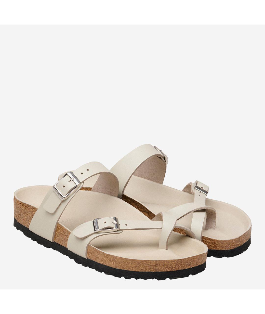BIRKENSTOCK Белые кожаные сандалии, фото 2