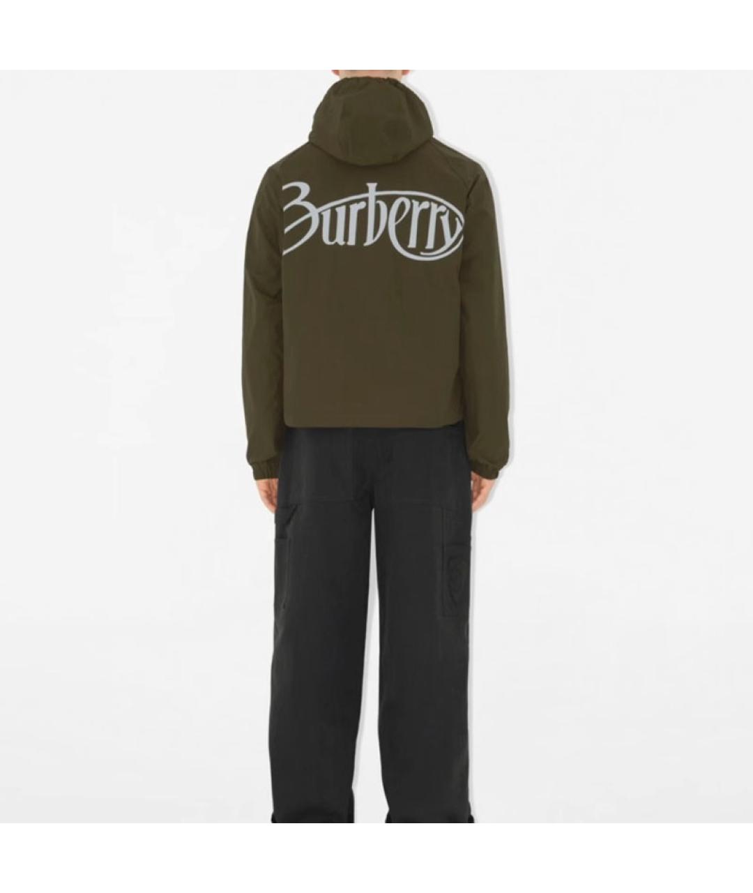 BURBERRY Хаки полиамидовая куртка, фото 2