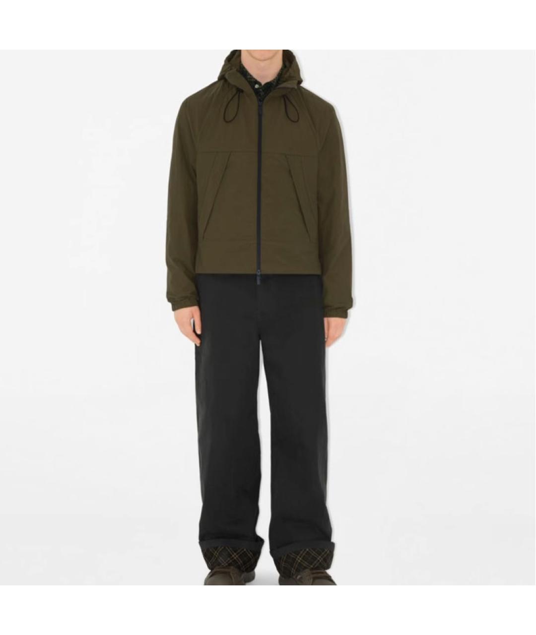 BURBERRY Хаки полиамидовая куртка, фото 3