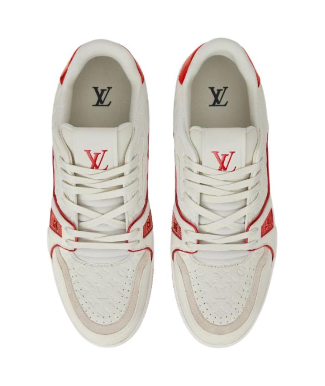 LOUIS VUITTON Красные кожаные низкие кроссовки / кеды, фото 4