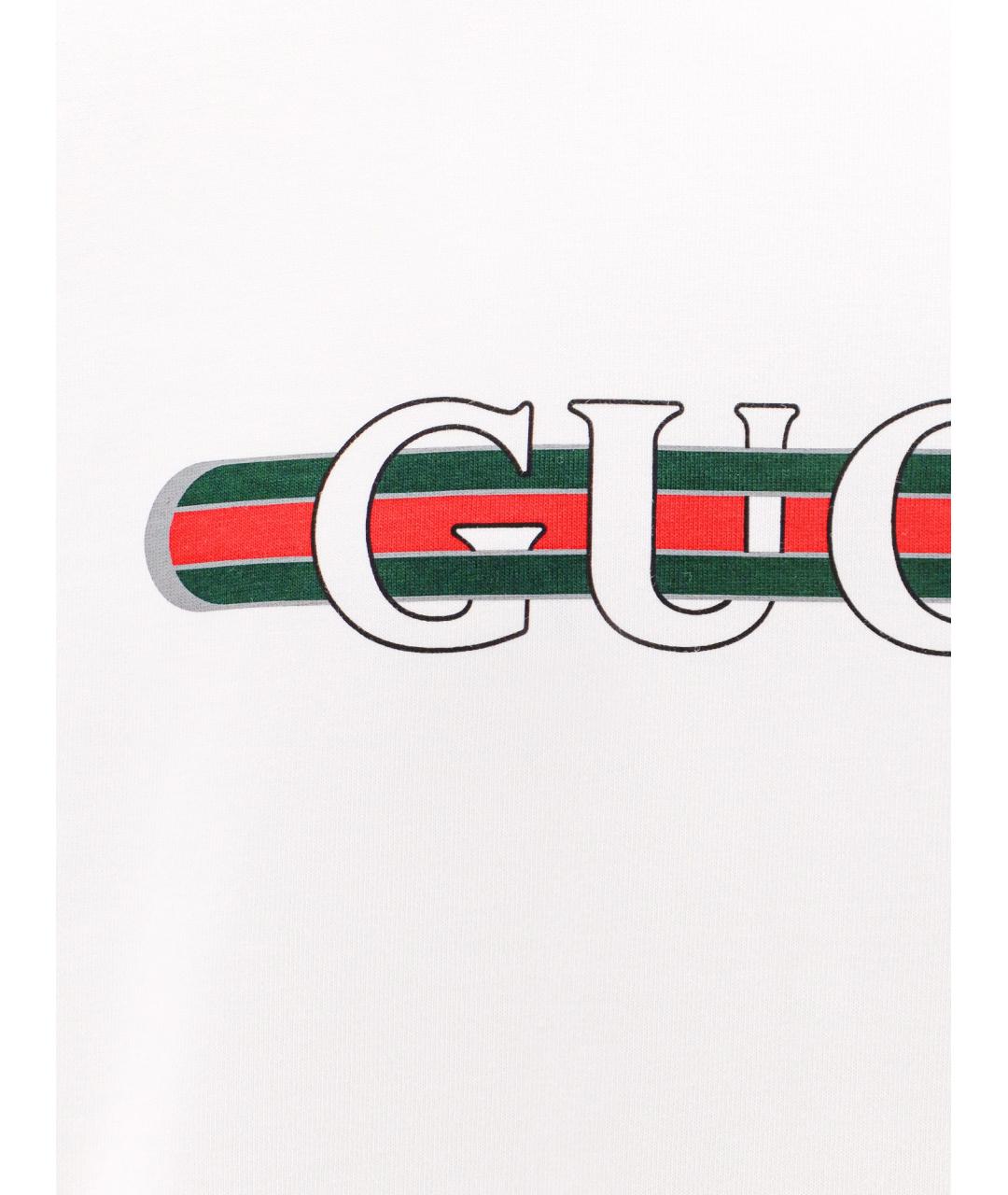 GUCCI Белая хлопковая футболка, фото 3