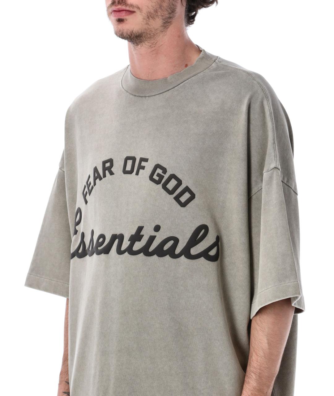FEAR OF GOD ESSENTIALS Серая хлопковая футболка, фото 3