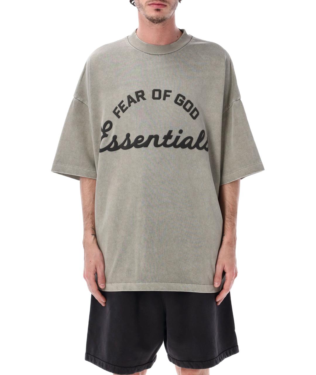 FEAR OF GOD ESSENTIALS Серая хлопковая футболка, фото 1