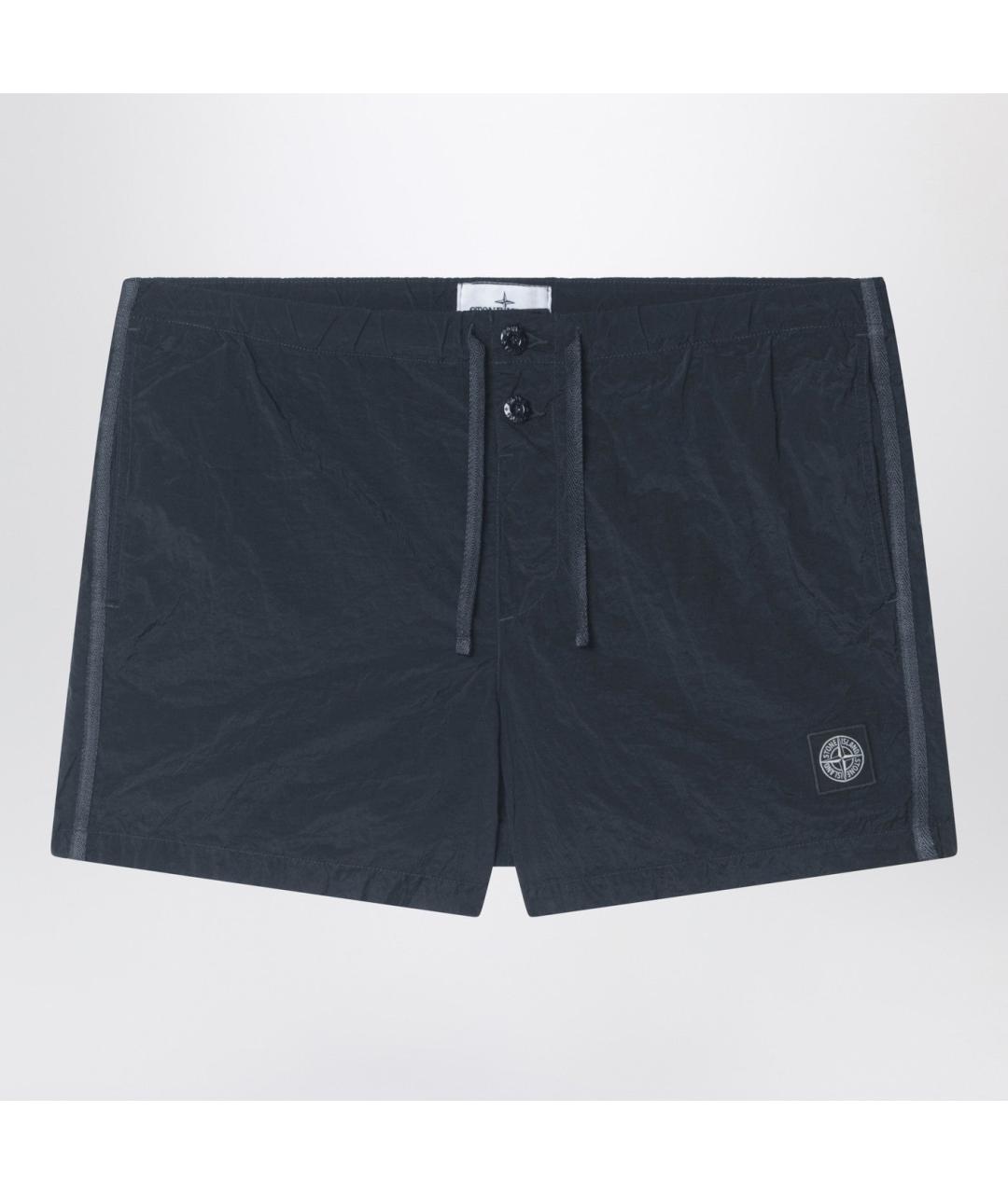 STONE ISLAND Синие полиамидовые шорты, фото 4