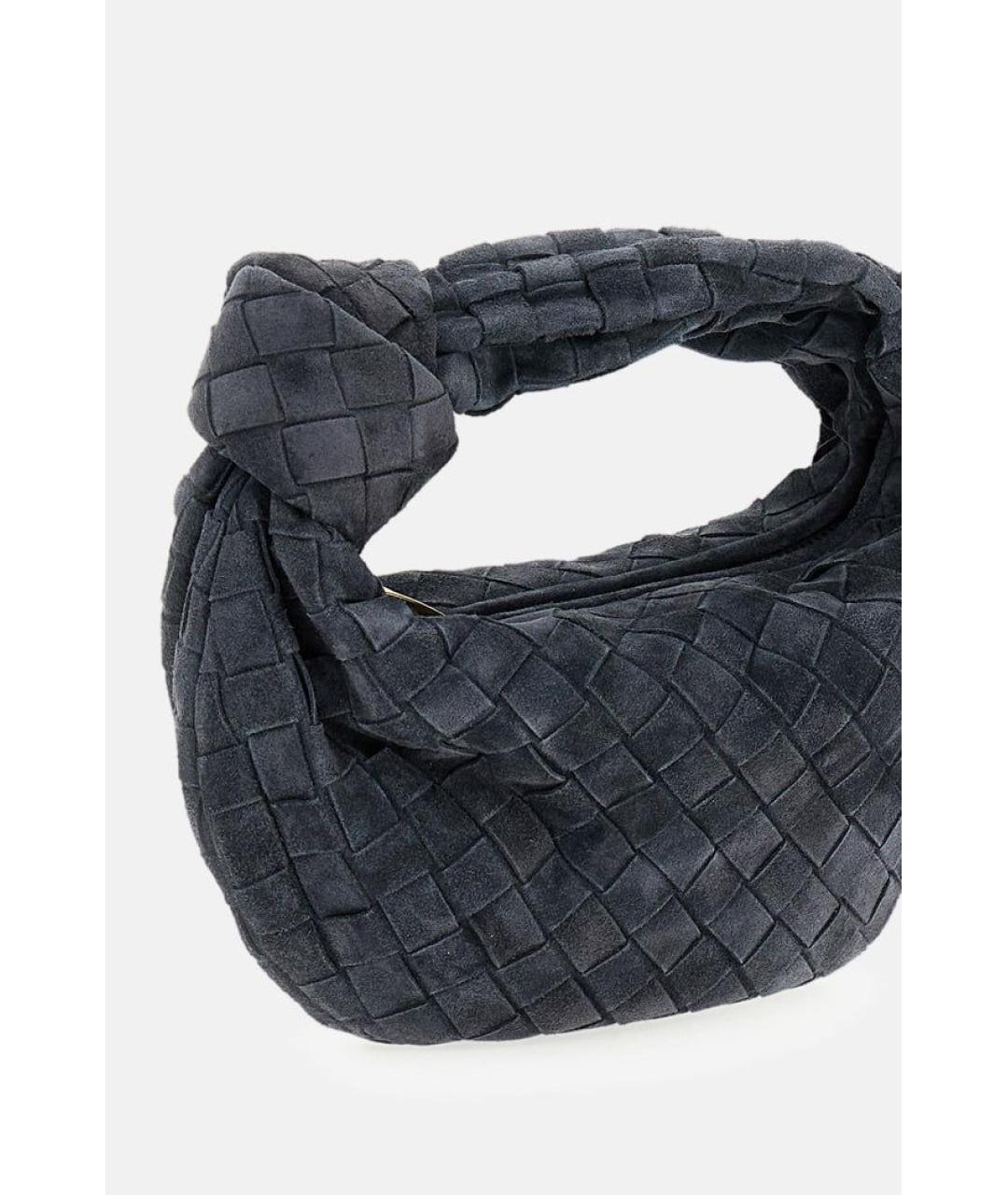 BOTTEGA VENETA Антрацитовая замшевая сумка с короткими ручками, фото 4