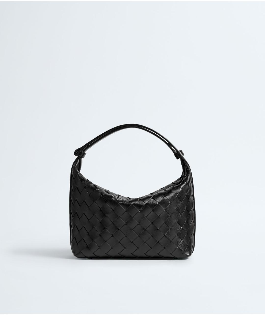 BOTTEGA VENETA Черная кожаная сумка через плечо, фото 4