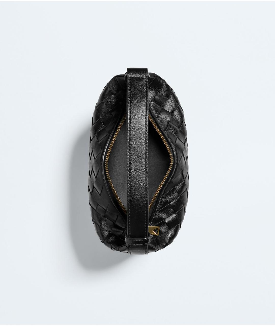 BOTTEGA VENETA Черная кожаная сумка через плечо, фото 2