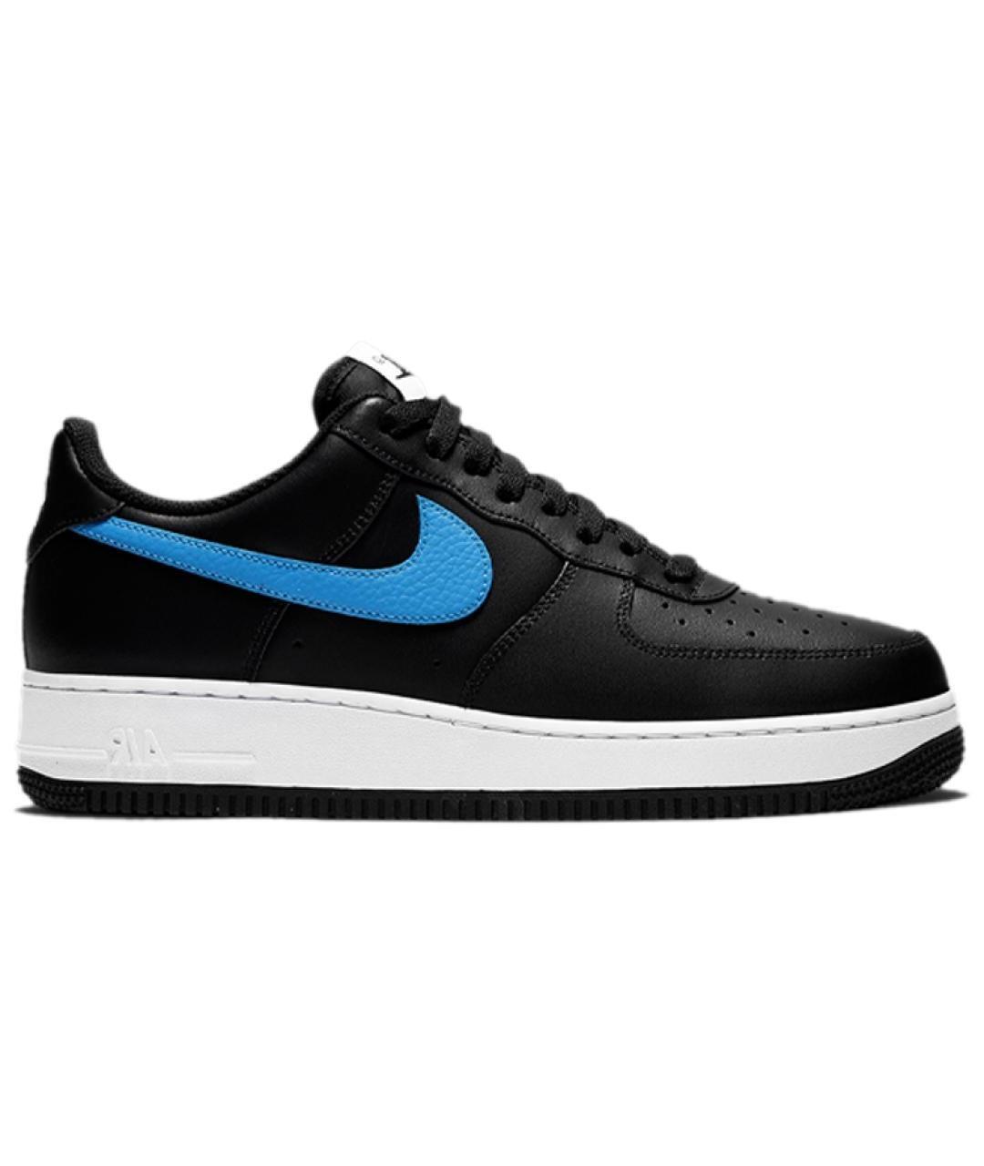 NIKE Черные кожаные низкие кроссовки / кеды, фото 1