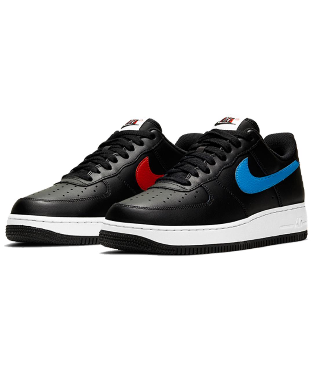 NIKE Черные кожаные низкие кроссовки / кеды, фото 4