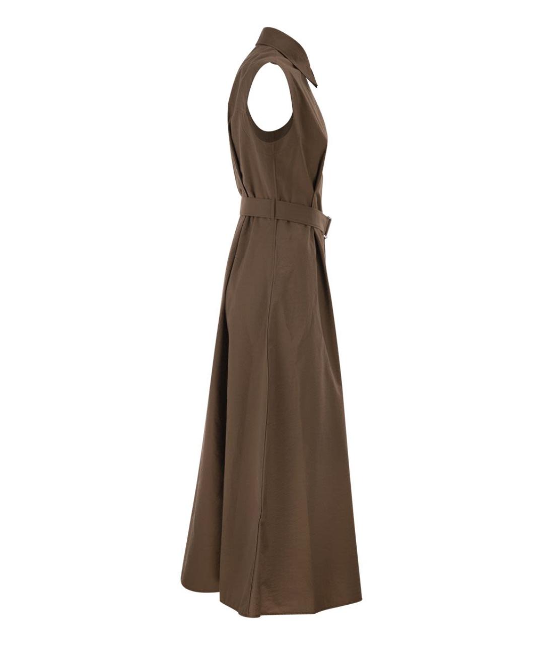 BRUNELLO CUCINELLI Коричневое хлопковое повседневное платье, фото 3