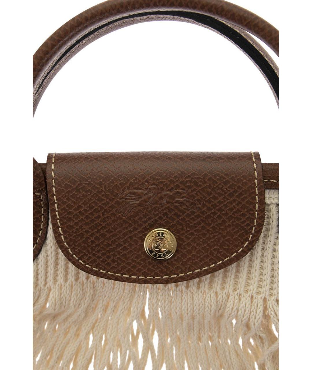 LONGCHAMP Бежевая тканевая сумка через плечо, фото 3