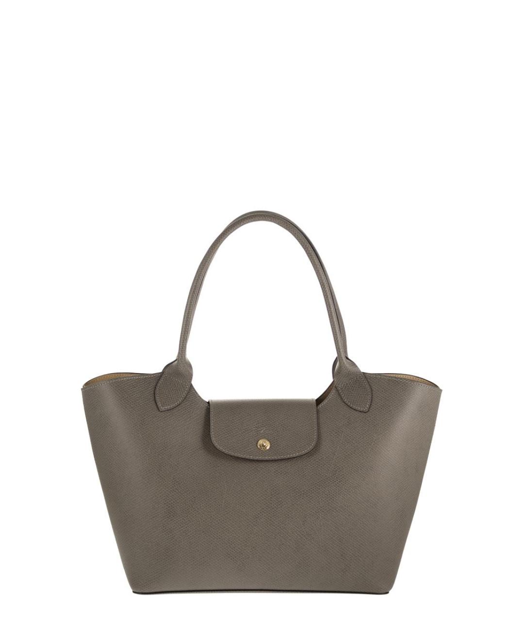 LONGCHAMP Серая кожаная сумка тоут, фото 1