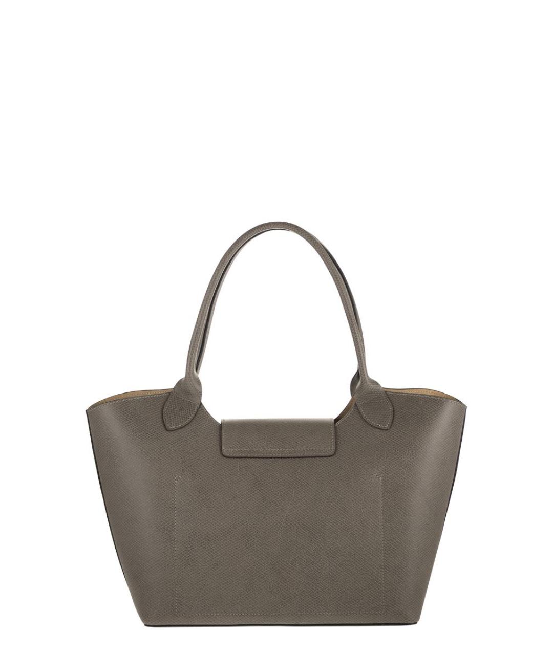 LONGCHAMP Серая кожаная сумка тоут, фото 2