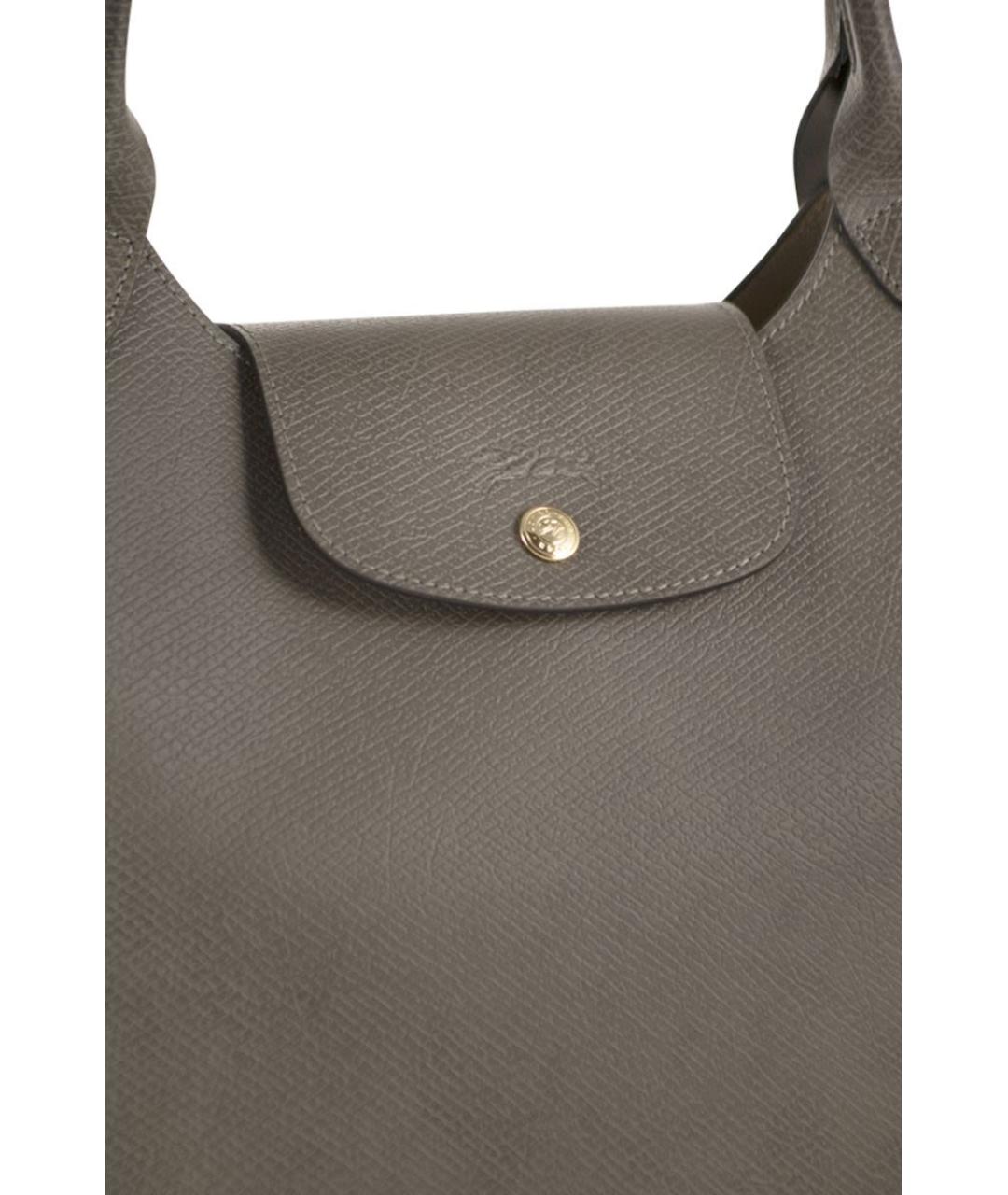 LONGCHAMP Серая кожаная сумка тоут, фото 5