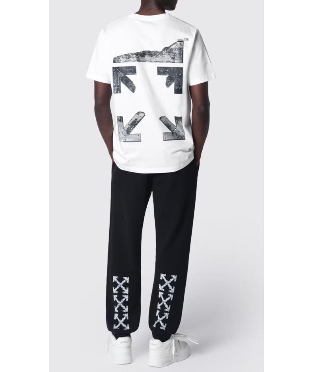 OFF-WHITE Белая хлопковая футболка, фото 4