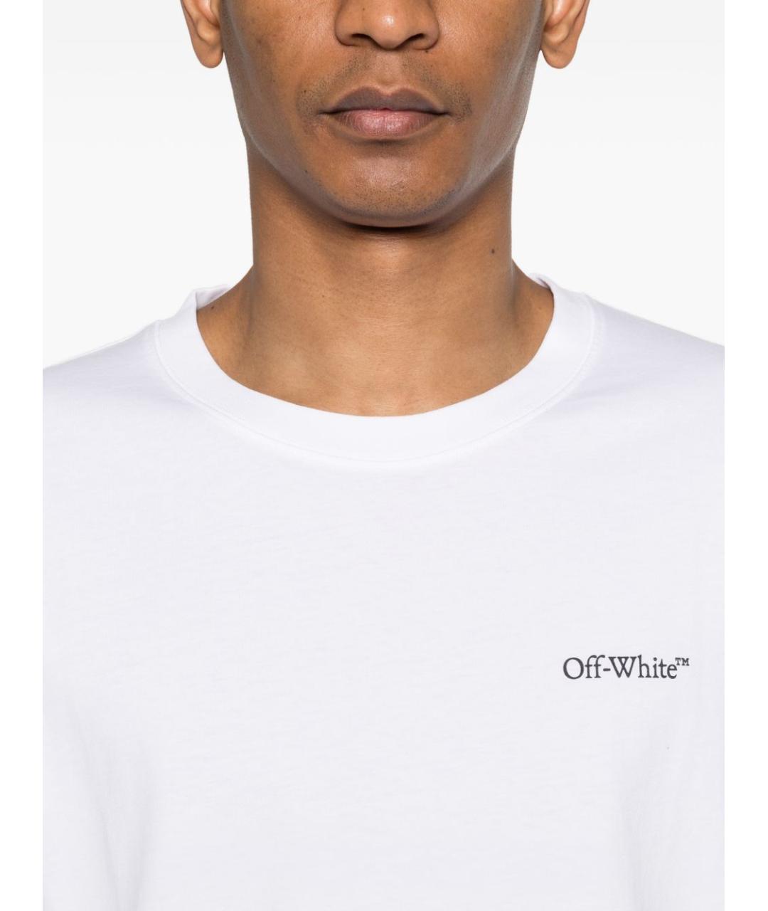 OFF-WHITE Белая хлопковая футболка, фото 5