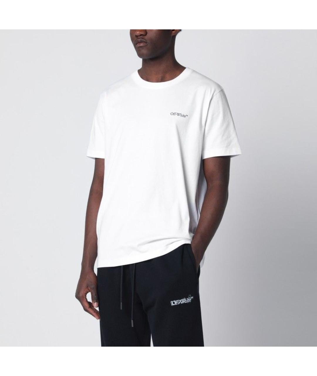 OFF-WHITE Белая хлопковая футболка, фото 2