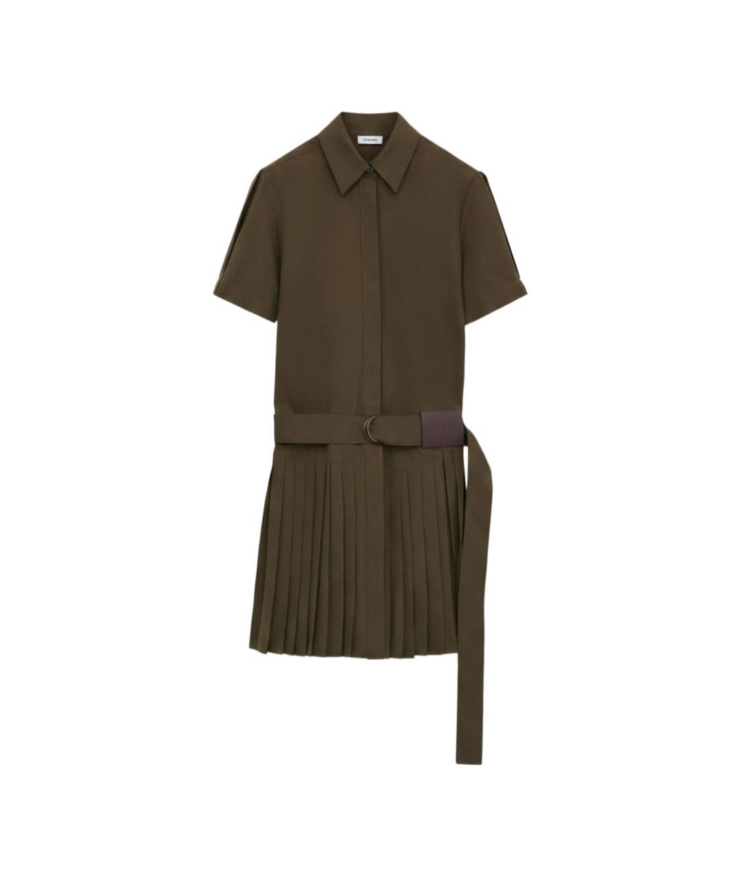 LOEWE Хаки хлопковое повседневное платье, фото 1