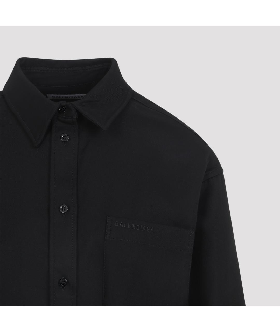 BALENCIAGA Черная хлопковая рубашка, фото 4