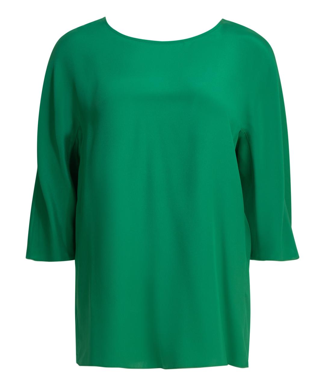 MAX MARA Зеленая шелковая блузы, фото 1