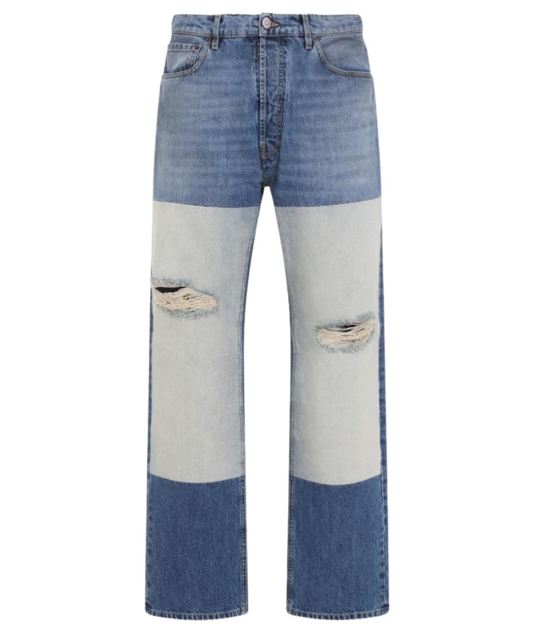MAISON MARGIELA Синие хлопковые прямые джинсы, фото 1