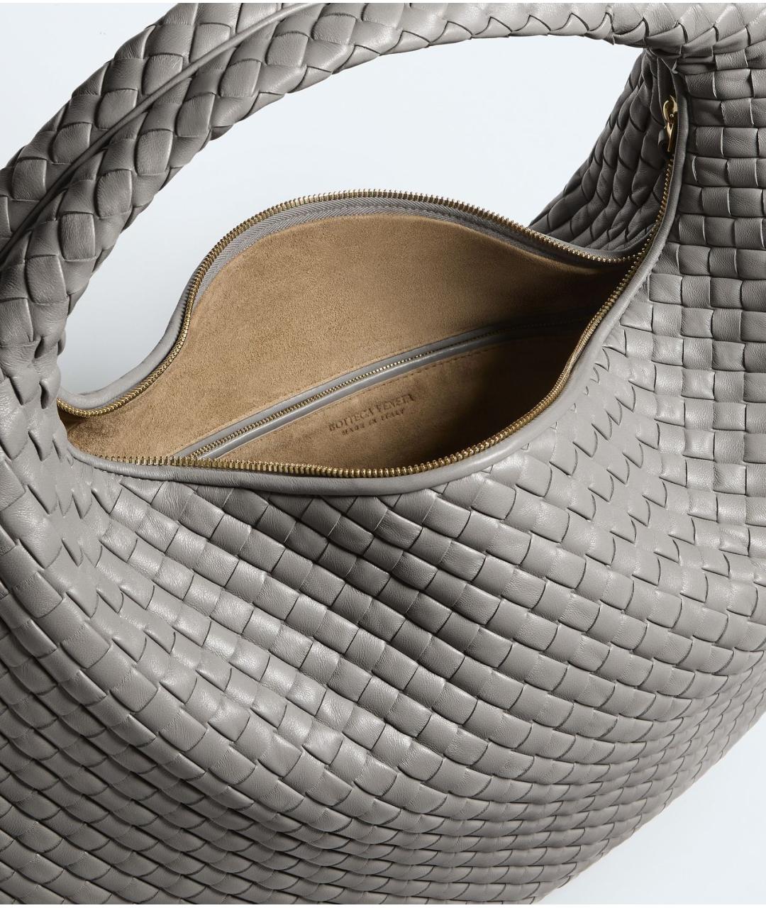 BOTTEGA VENETA Серая кожаная сумка через плечо, фото 3