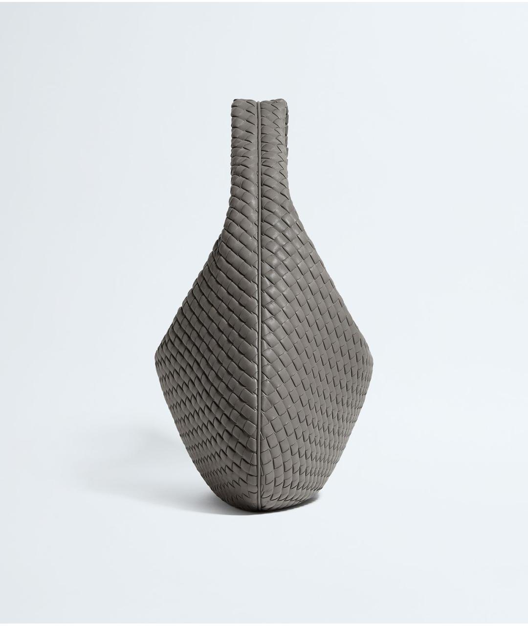 BOTTEGA VENETA Серая кожаная сумка через плечо, фото 4