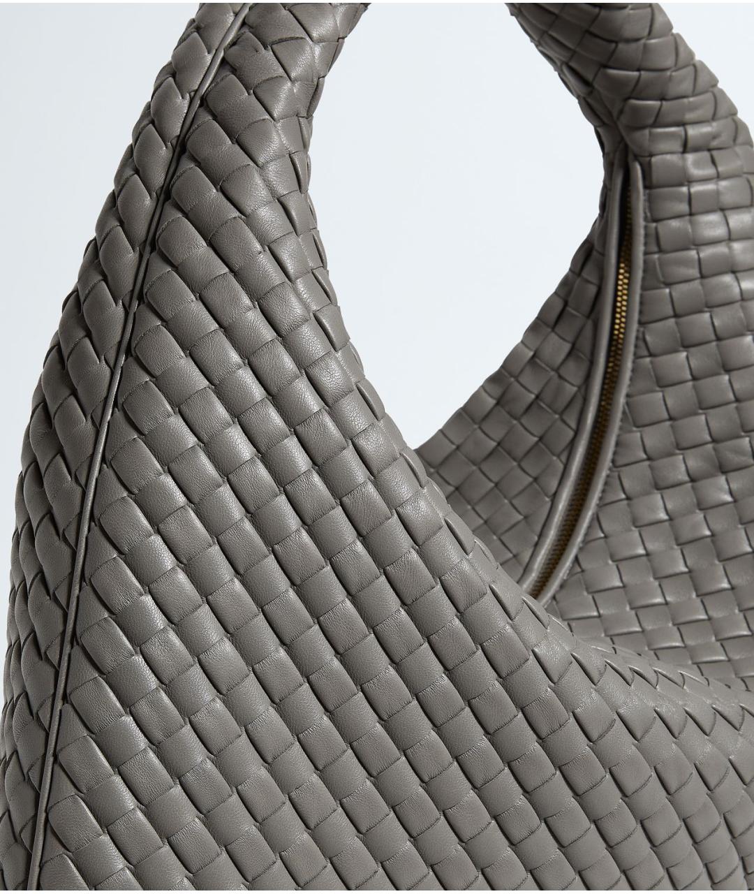 BOTTEGA VENETA Серая кожаная сумка через плечо, фото 5
