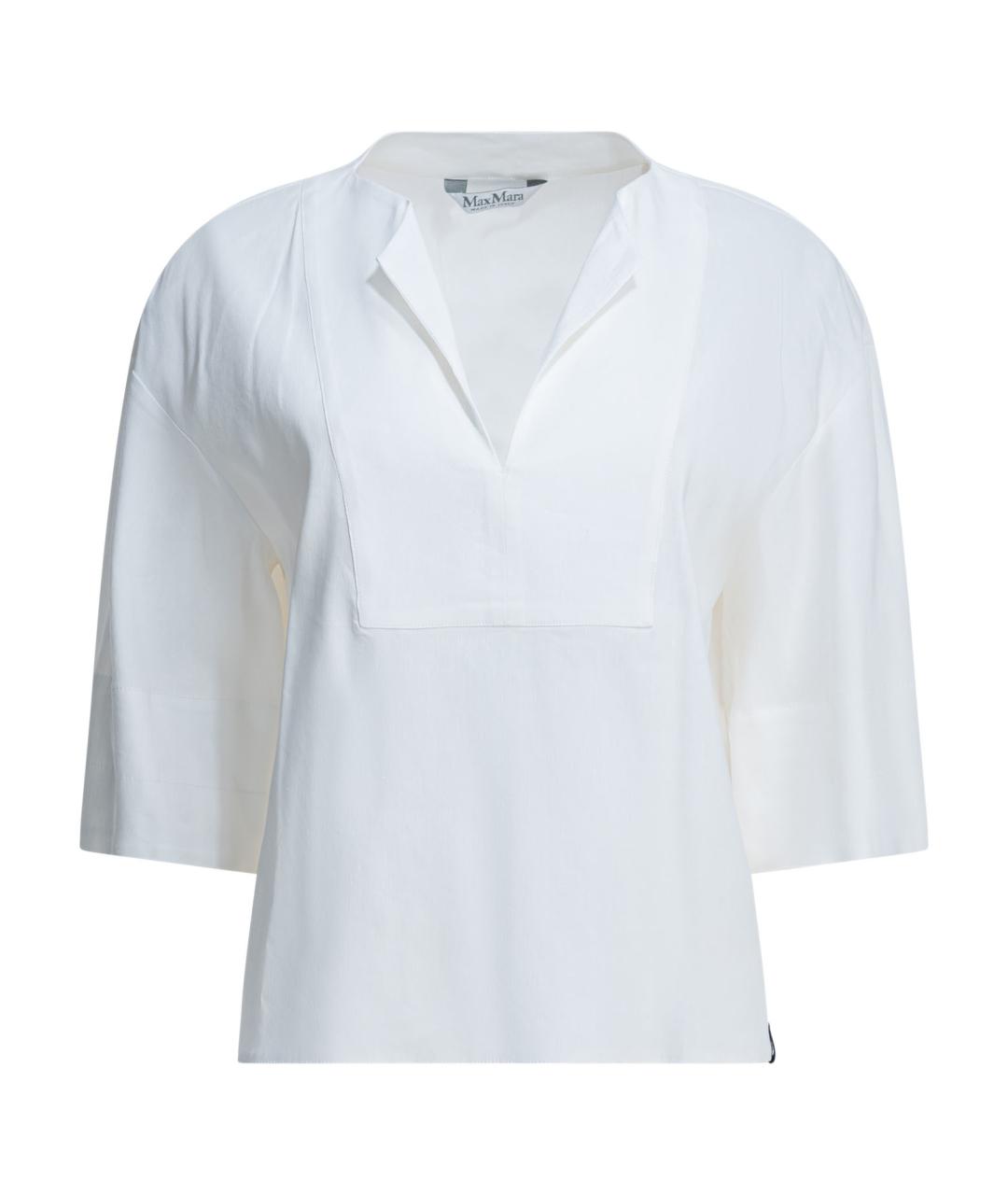 MAX MARA Белая льняная рубашка, фото 1