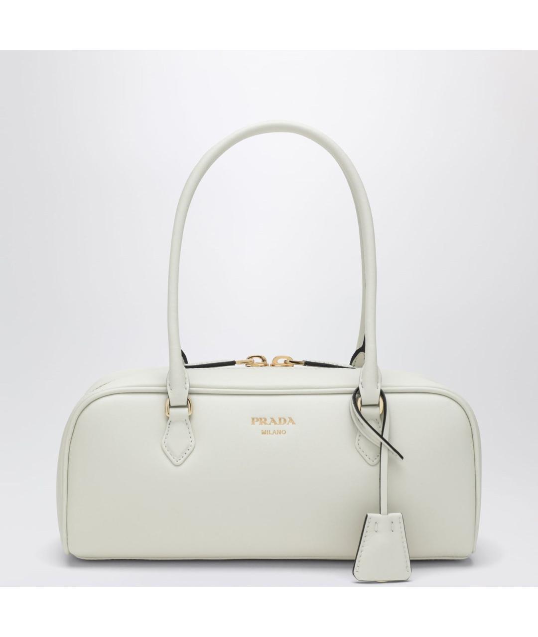 PRADA Белая кожаная сумка тоут, фото 3