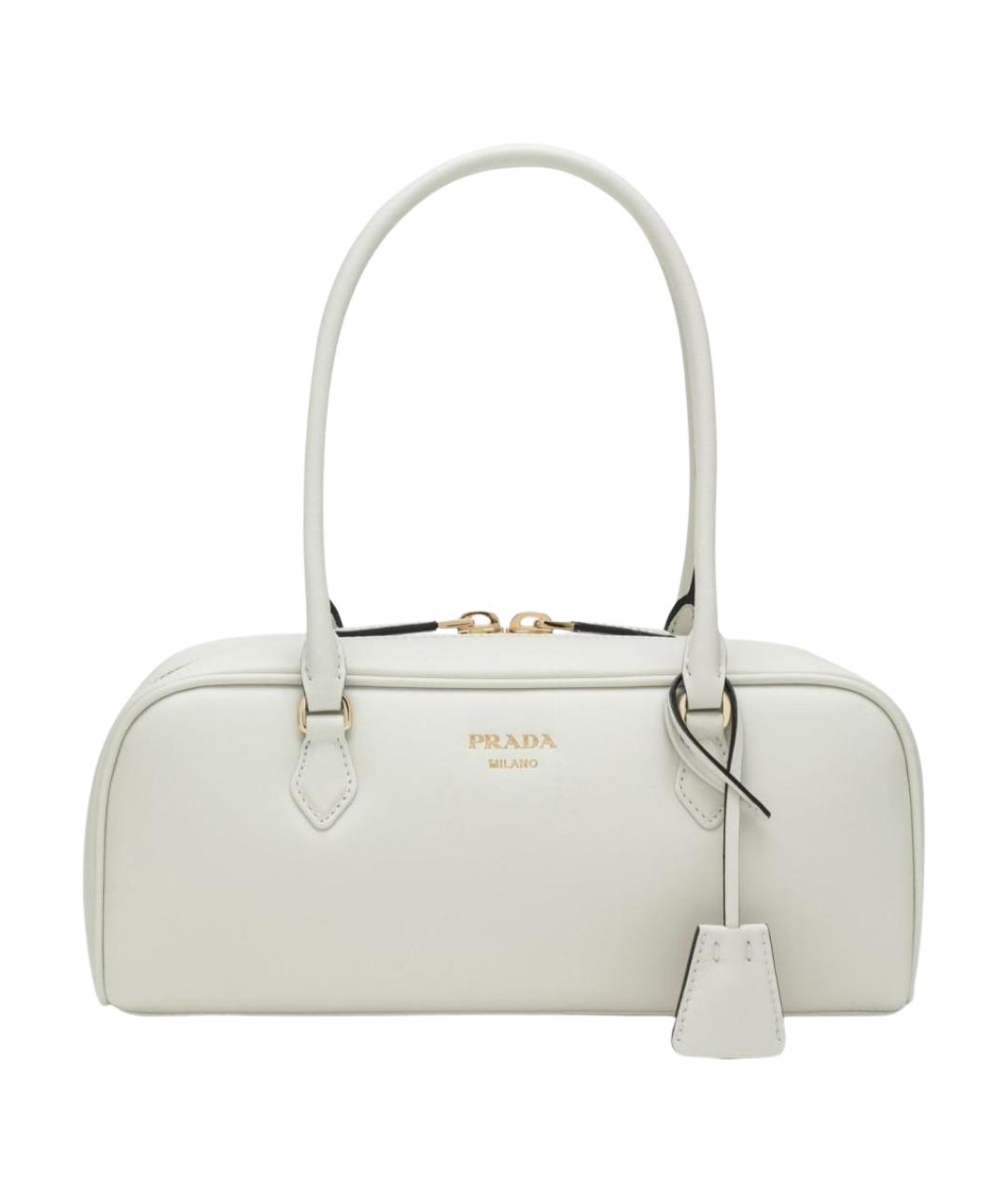PRADA Белая кожаная сумка тоут, фото 1