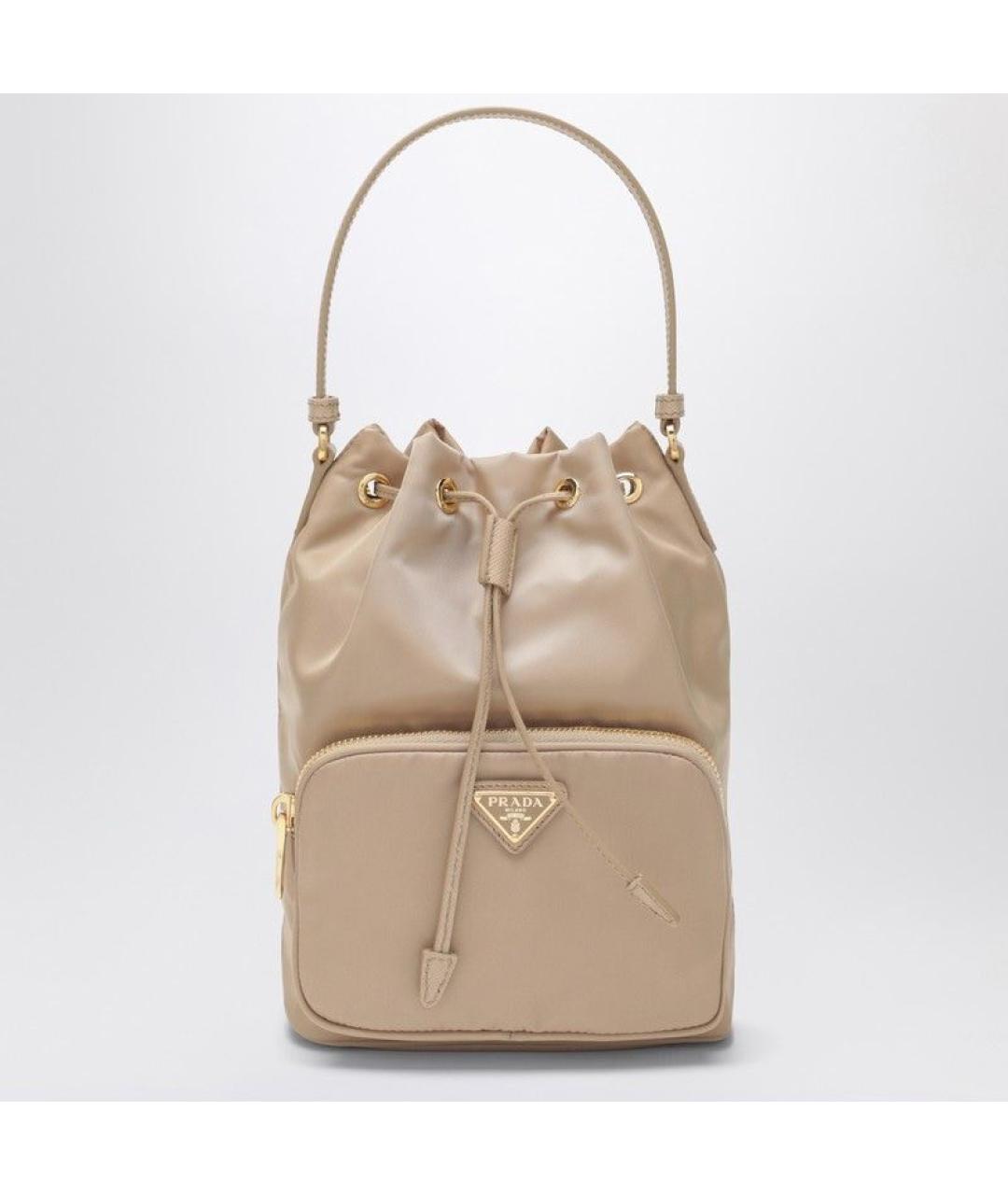 PRADA Бежевая тканевая сумка тоут, фото 3