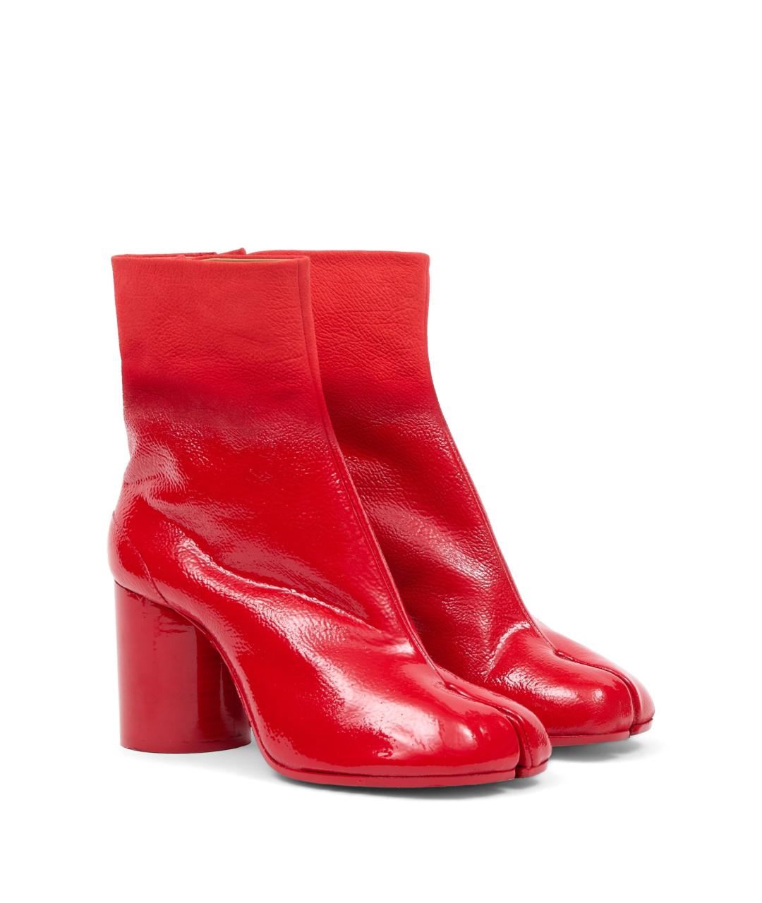 MAISON MARGIELA Красные кожаные ботильоны, фото 4